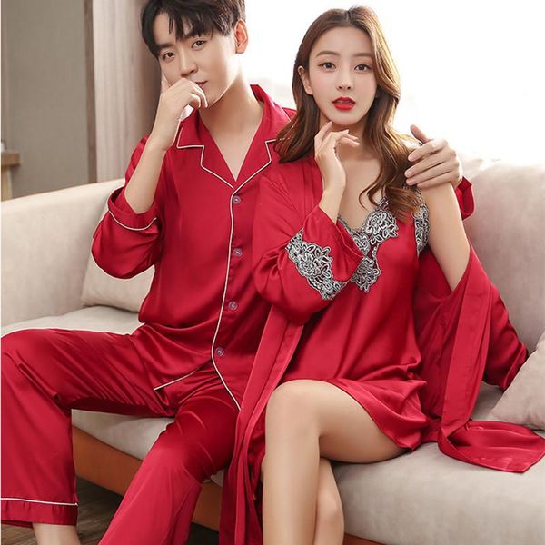 men's sleepwear men pyjamas suit autumn couple pajamas long sleeve pijama male plus size sleep clothing silk nightie lovers wedding, Black;brown
men's sleepwear men pyjamas suit autumn couple pajamas long sleeve pijama male plus size sleep clothing silk nightie lovers wedding, Black;brown