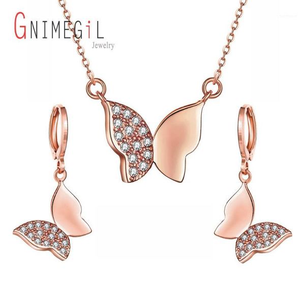 gnimegil new wedding jewelry sets for women rose gold color butterfly cz necklace and earring set bijouterie aretes1, Silver
gnimegil new wedding jewelry sets for women rose gold color butterfly cz necklace and earring set bijouterie aretes1, Silver