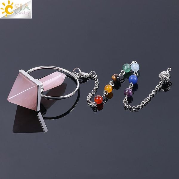 csja reiki healing 7 chakra pendulums for dowsing natural stone hexagonal prism pyramid white pink crystal obsidian pend jllohr, Black
csja reiki healing 7 chakra pendulums for dowsing natural stone hexagonal prism pyramid white pink crystal obsidian pend jllohr, Black