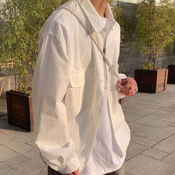 men's shirt 2020 summer new slim, solid, long-sleeved shirt with loose, casual lapel, personalized youth men's wear1, White;black
men's shirt 2020 summer new slim, solid, long-sleeved shirt with loose, casual lapel, personalized youth men's wear1, White;black