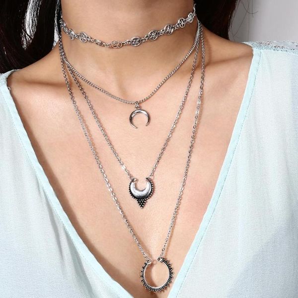 ethnic vintage moon pendant choker necklace for women multi layer statement cutout star link chain neck collar necklace jewelry, Golden;silver
ethnic vintage moon pendant choker necklace for women multi layer statement cutout star link chain neck collar necklace jewelry, Golden;silver