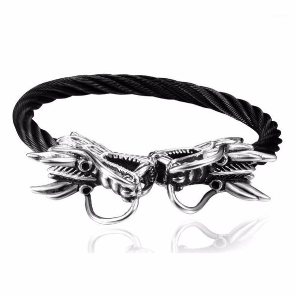 punk 316l stainless steel big dragon bangle for men jewelry black twisted cable bangle mens accessories bracelet1
punk 316l stainless steel big dragon bangle for men jewelry black twisted cable bangle mens accessories bracelet1