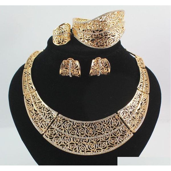 classic design woman 18k gold plated crystal africa dubai wedding party necklace earrings bracelet ring gift jewelry set wmspj, Slivery;golden
classic design woman 18k gold plated crystal africa dubai wedding party necklace earrings bracelet ring gift jewelry set wmspj, Slivery;golden