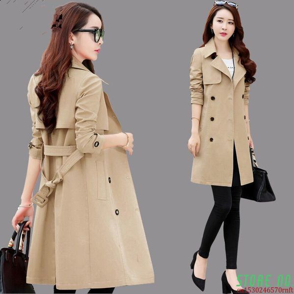 women's trench coats spring autumn coat slim single breasted woman long women windbreakers plus size overcoat femmino, Tan;black
women's trench coats spring autumn coat slim single breasted woman long women windbreakers plus size overcoat femmino, Tan;black