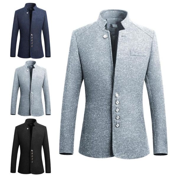 2020 fashion stand collar suit jacket slim single breasted business blazer coat elegant and sleek men's business wear for unisex, White;black
2020 fashion stand collar suit jacket slim single breasted business blazer coat elegant and sleek men's business wear for unisex, White;black