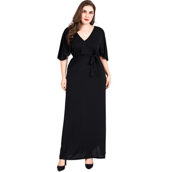 casual dresses plus size women's dress v-neck high waist summer long loose elegant maxi black ta1808, Black;gray
casual dresses plus size women's dress v-neck high waist summer long loose elegant maxi black ta1808, Black;gray