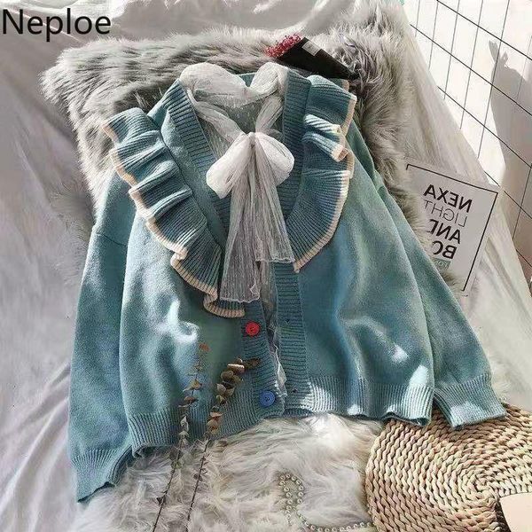 neploe loose crazy style cardigans v neck ruffles single breasted long sleeve sweater pull femme coat green knit autumn 473921, White
neploe loose crazy style cardigans v neck ruffles single breasted long sleeve sweater pull femme coat green knit autumn 473921, White