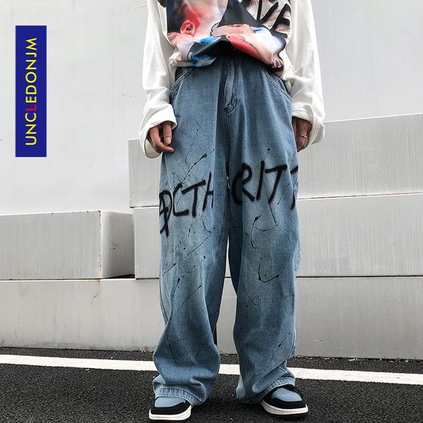 uncledonjm graffiti jeans hip hop streetwear men clothes denim jeans for men korean fashion clothing men jeans 20068 q0105, Black;white
uncledonjm graffiti jeans hip hop streetwear men clothes denim jeans for men korean fashion clothing men jeans 20068 q0105, Black;white