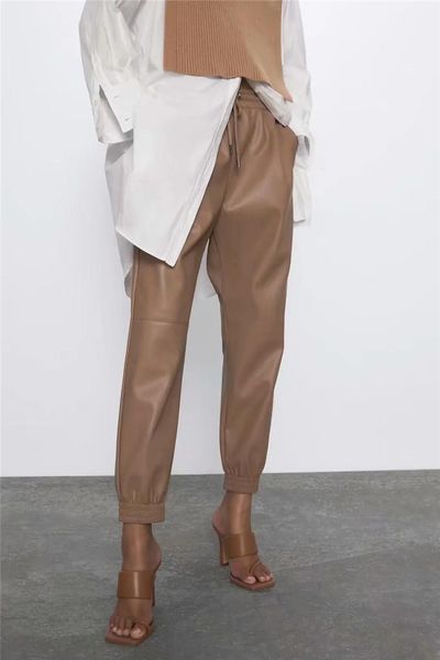 tripleleaf pants women fashion pu leather pants loose elastic waist trousers women elegant ankle length female ladies1, Black;white
tripleleaf pants women fashion pu leather pants loose elastic waist trousers women elegant ankle length female ladies1, Black;white