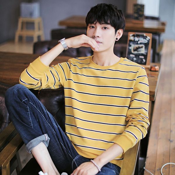 making wear autumn men's t-shirt sweatersweater sweater cotton stripe casual long sleeve t-shirt men's ins new product oibao, Black
making wear autumn men's t-shirt sweatersweater sweater cotton stripe casual long sleeve t-shirt men's ins new product oibao, Black