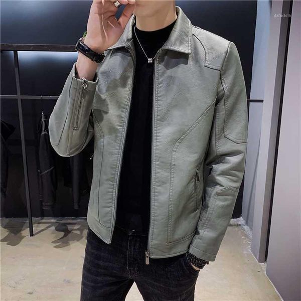 spring and autumn new korean men's slim leather jacket lapel fashion motorcycle leather jacket tide1, Black
spring and autumn new korean men's slim leather jacket lapel fashion motorcycle leather jacket tide1, Black