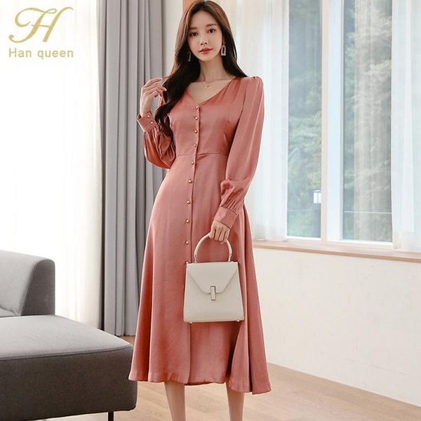 h han queen solid color v-neck a-line swing dress women 2020 autumn bottoming dresses casual france style work mid-calf vestidos1, Black;gray
h han queen solid color v-neck a-line swing dress women 2020 autumn bottoming dresses casual france style work mid-calf vestidos1, Black;gray