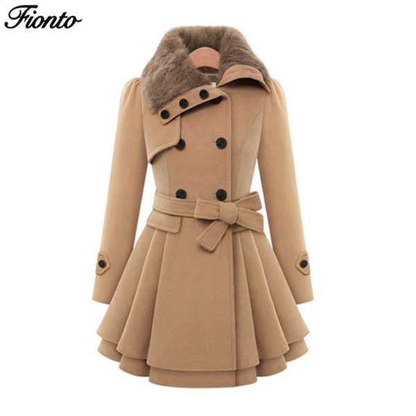 fionto winter warm coats women thickness woolen blend fashion jackets double breasted belt lace-up casual slim overcoats female, Black
fionto winter warm coats women thickness woolen blend fashion jackets double breasted belt lace-up casual slim overcoats female, Black