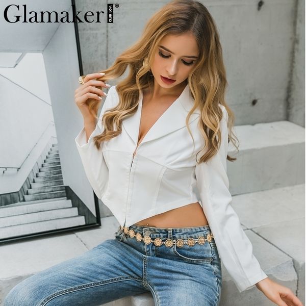 glamaker v neck office white thin blazer autumn elegant short jacket women autumn crop jacket coat blazer femme outwear y200107, White;black
glamaker v neck office white thin blazer autumn elegant short jacket women autumn crop jacket coat blazer femme outwear y200107, White;black