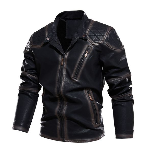 2021 new spring autumn vintage style jacket stand collar men retro leather coat fashion clothing opte, Black
2021 new spring autumn vintage style jacket stand collar men retro leather coat fashion clothing opte, Black