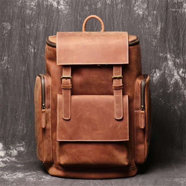 nesitu new highend vintage brown thick genuine crazy horse leather a4 14'' 15.6'' lap men backpack travel bags m10431
nesitu new highend vintage brown thick genuine crazy horse leather a4 14'' 15.6'' lap men backpack travel bags m10431
