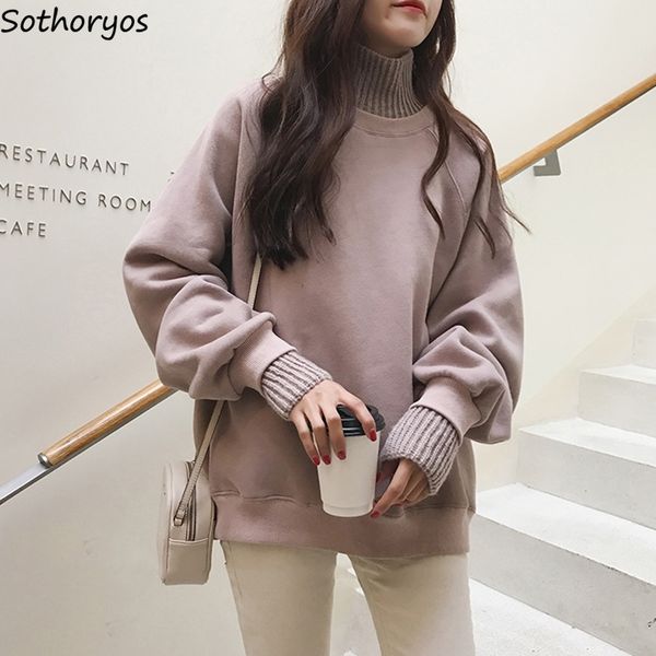 hoodies women turtleneck thicker plus velvet warm all-match pullovers womens korean style kawaii trendy elegant clothing y200107, Black
hoodies women turtleneck thicker plus velvet warm all-match pullovers womens korean style kawaii trendy elegant clothing y200107, Black