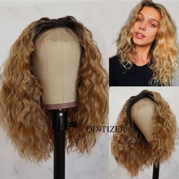 qd-tizer blond pink color synthetic lace front wig ombre short loose curly hair front lace wigs heat resistant fiber, Black
qd-tizer blond pink color synthetic lace front wig ombre short loose curly hair front lace wigs heat resistant fiber, Black