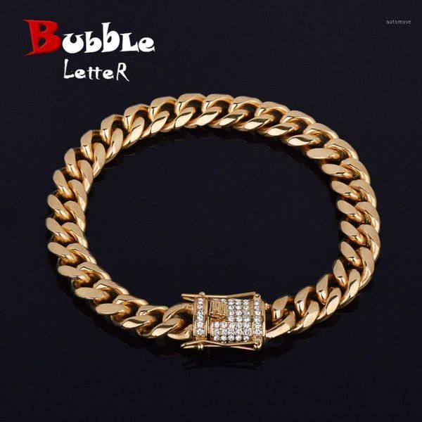 10mm men's stainless steel cuban miami link bracelet iced rhinestone clasp gold color hip hop bracelet chain 21.5cm1, Black
10mm men's stainless steel cuban miami link bracelet iced rhinestone clasp gold color hip hop bracelet chain 21.5cm1, Black
