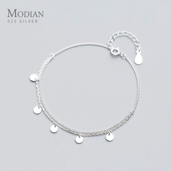 modian classic 925 sterling silver round sequins double chain bracelet for women simple bracelet korea style fine jewelry gift 1028, Black
modian classic 925 sterling silver round sequins double chain bracelet for women simple bracelet korea style fine jewelry gift 1028, Black