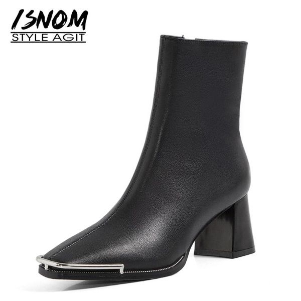 boots women's genuine leather ankle fashion metal decoration thick high heel side zipper women shoes autumn and winter 2021, Black
boots women's genuine leather ankle fashion metal decoration thick high heel side zipper women shoes autumn and winter 2021, Black