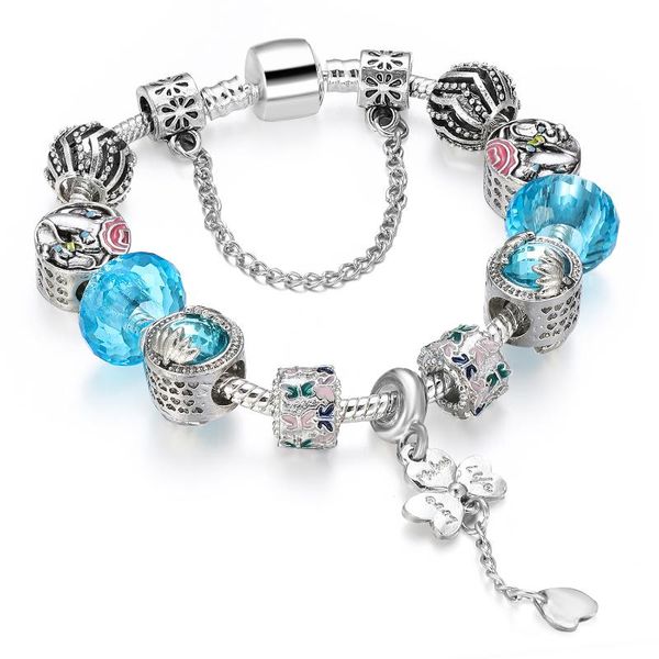link, chain drop seven-star worm charm pa bracelet silver color heart flower bead bracelets & bangles fashion jewelry gift, Black
link, chain drop seven-star worm charm pa bracelet silver color heart flower bead bracelets & bangles fashion jewelry gift, Black
