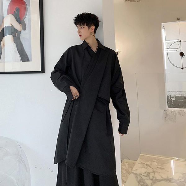 loose medium length shirt front hairdresser irregular long sleeve dark minority autumn black and white patchwork shirt man, White;black
loose medium length shirt front hairdresser irregular long sleeve dark minority autumn black and white patchwork shirt man, White;black