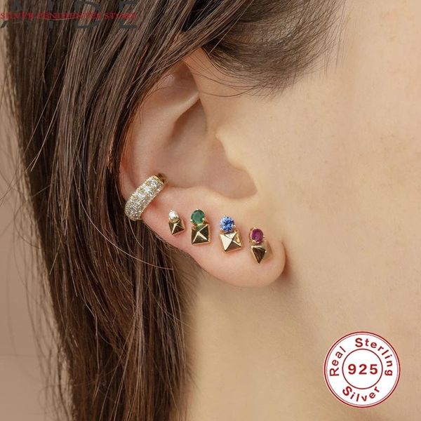 stud aide mini 925 sterling silver pyramid earrings women all-match blue green diamond set fashion jewelry wholesale, Golden;silver
stud aide mini 925 sterling silver pyramid earrings women all-match blue green diamond set fashion jewelry wholesale, Golden;silver