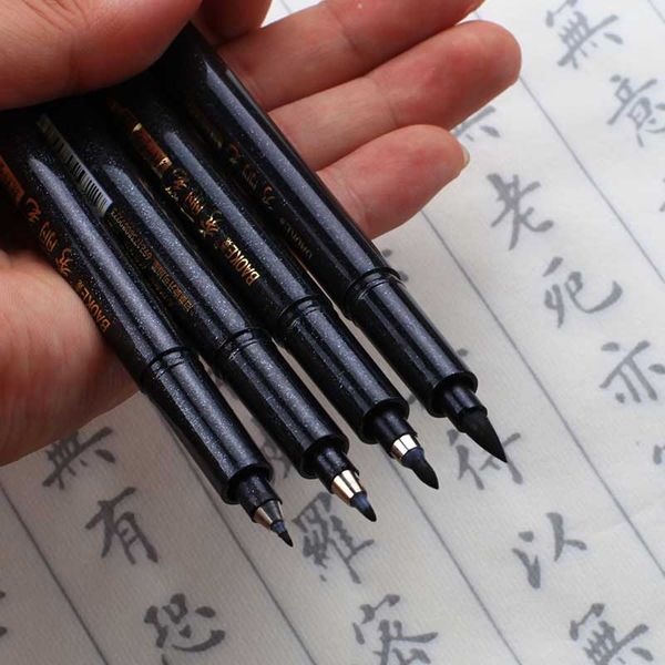 4 pcs chinese japanese calligraphy pen refillable black lettering soft handwriting pen markers pens school supplies stationery, Black;red
4 pcs chinese japanese calligraphy pen refillable black lettering soft handwriting pen markers pens school supplies stationery, Black;red