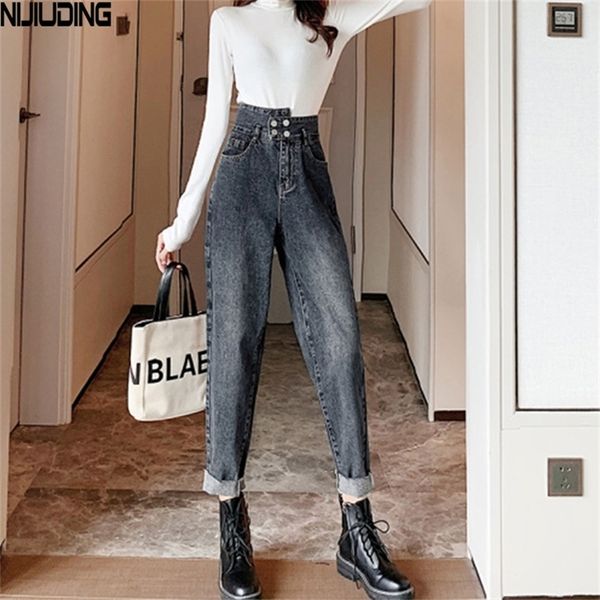 nijiuding new women's jeans high waist jeans solid harem pants loose casual office lady denim long trousers pantalon femme 201223, Blue
nijiuding new women's jeans high waist jeans solid harem pants loose casual office lady denim long trousers pantalon femme 201223, Blue