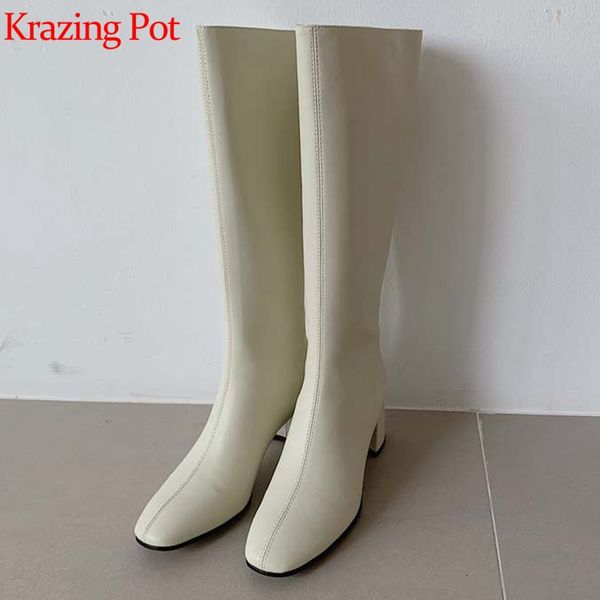 krazing pot cow split leather high heel square toe basic clothing european design career solid color classic ankle boots l00, Black
krazing pot cow split leather high heel square toe basic clothing european design career solid color classic ankle boots l00, Black