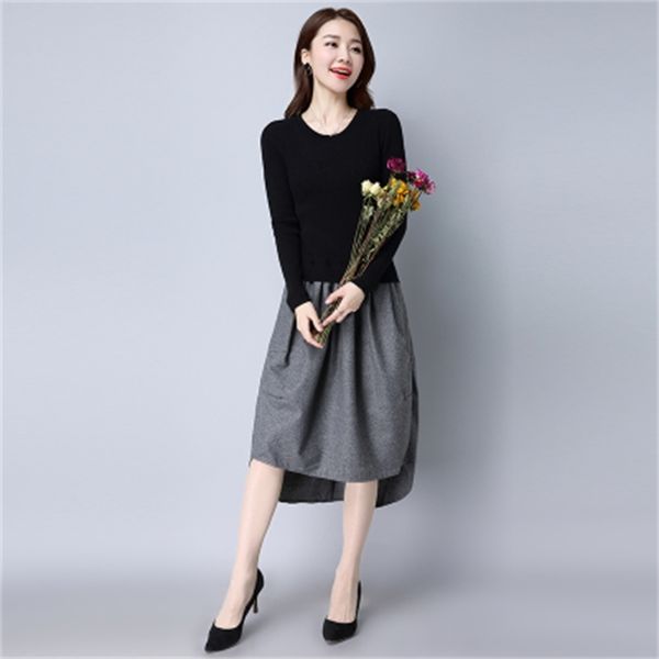 2021 new women's dresses female black autumn elegant knitted or crocheted winter fine clothes dress nightgown wxf617 lln0, Black;gray
2021 new women's dresses female black autumn elegant knitted or crocheted winter fine clothes dress nightgown wxf617 lln0, Black;gray