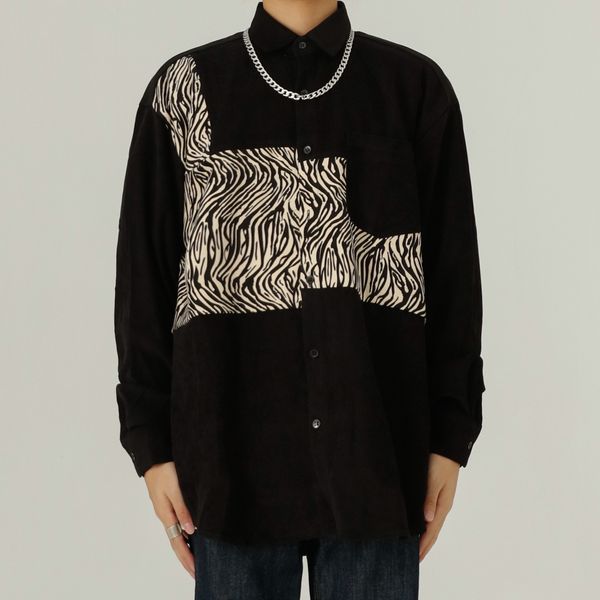 2020 zebra pattern splice black long sleeve retro shirt from men streetwear hip shirts 4m3f, White;black
2020 zebra pattern splice black long sleeve retro shirt from men streetwear hip shirts 4m3f, White;black