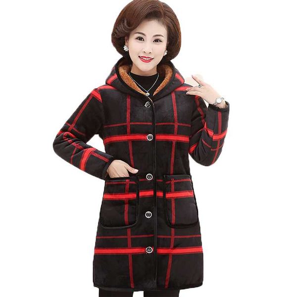 mom's cotton padded coat 2020 middle-aged women's plus veet thick warm hooded winter jacket long female down parkas 5xl a146, Black
mom's cotton padded coat 2020 middle-aged women's plus veet thick warm hooded winter jacket long female down parkas 5xl a146, Black