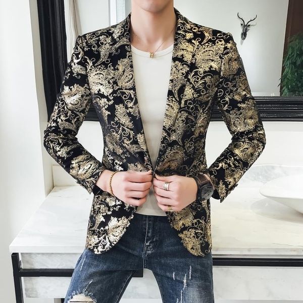 spring 2019 new blazer men mens floral blazer jacket slim fit casual streetwear men blazer night club prom tuxedo formal wear lj201006, White;black
spring 2019 new blazer men mens floral blazer jacket slim fit casual streetwear men blazer night club prom tuxedo formal wear lj201006, White;black