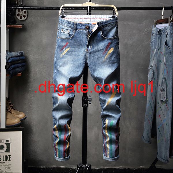 new korean ink men's small straight pants slim fashion personality brush paint jeans stretch men's fashion pants, Blue
new korean ink men's small straight pants slim fashion personality brush paint jeans stretch men's fashion pants, Blue