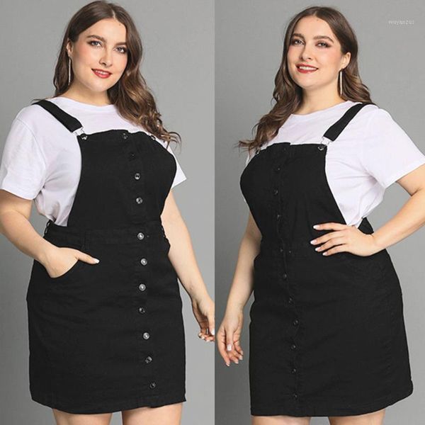 fashion women's plus size fat version sleeveless button decoration jeans denim sleeveless strap suspenders dress vestido#g31, Black;gray
fashion women's plus size fat version sleeveless button decoration jeans denim sleeveless strap suspenders dress vestido#g31, Black;gray