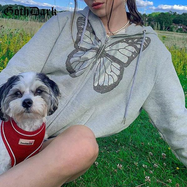 women's hoodies & sweatshirts gorh dark butterfly printed gothic zipper front with pocket oversize autumn hoody for women grey streetwe, Black
women's hoodies & sweatshirts gorh dark butterfly printed gothic zipper front with pocket oversize autumn hoody for women grey streetwe, Black