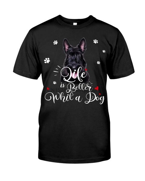 sport men t shirt scottish terrier-life is better(11) women tshirts