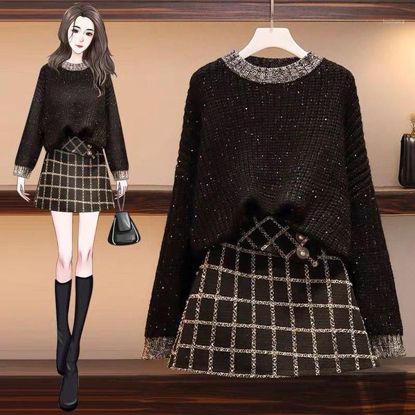 women's clothes sequin sequin sweater 2 piece set plus size plaid mini skirt set korean sweet outfits femme winter sweater1, White
women's clothes sequin sequin sweater 2 piece set plus size plaid mini skirt set korean sweet outfits femme winter sweater1, White