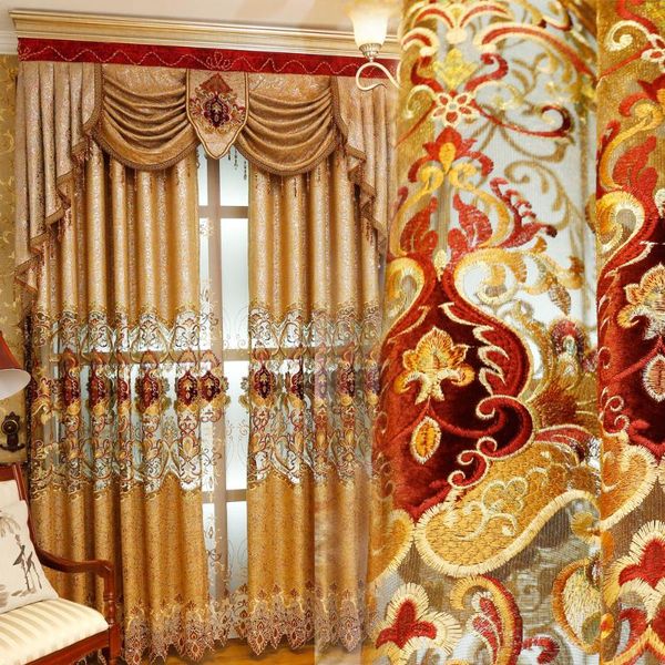 curtain & drapes golden colorful chenille embroidered curtains high-end luxury villa living room bedroom cloth
curtain & drapes golden colorful chenille embroidered curtains high-end luxury villa living room bedroom cloth