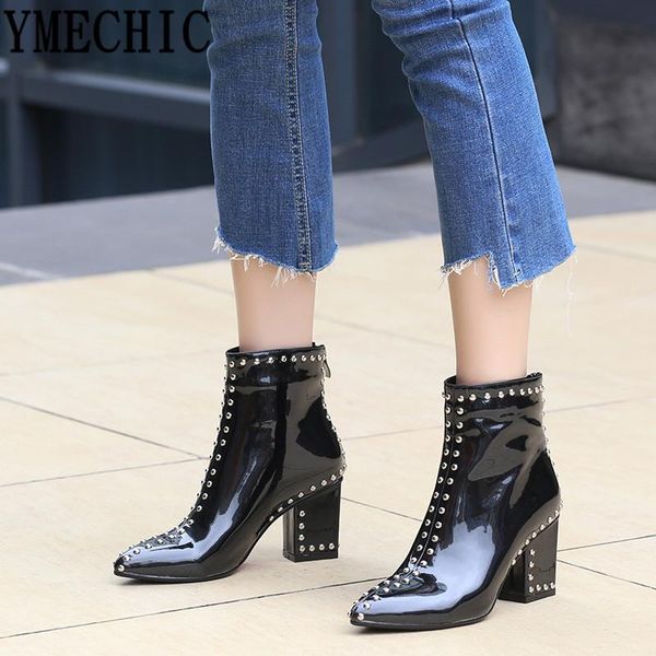 ymechic 2020 мода острым носом дамы блок пятки заклепка pu лакированной кожи черный зеленый высокие каблуки партии ботильоны зима, Black
ymechic 2020 мода острым носом дамы блок пятки заклепка pu лакированной кожи черный зеленый высокие каблуки партии ботильоны зима, Black