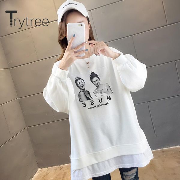 trytree 2020 autumn winter woman casual sweatshirt o-neck character letter patchwork fashion all-purpose style long sweatshirt, Black
trytree 2020 autumn winter woman casual sweatshirt o-neck character letter patchwork fashion all-purpose style long sweatshirt, Black