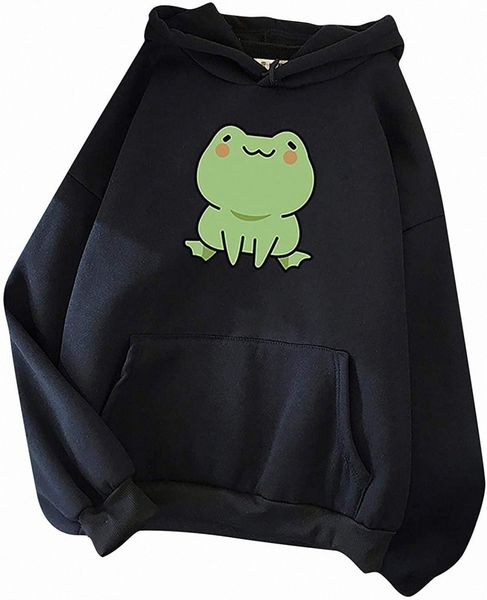 women's cute fashion hooded sweatshirts long sleeve pocket funny frog print pullovers ladies solid animal blouses v1y9#, Black
women's cute fashion hooded sweatshirts long sleeve pocket funny frog print pullovers ladies solid animal blouses v1y9#, Black