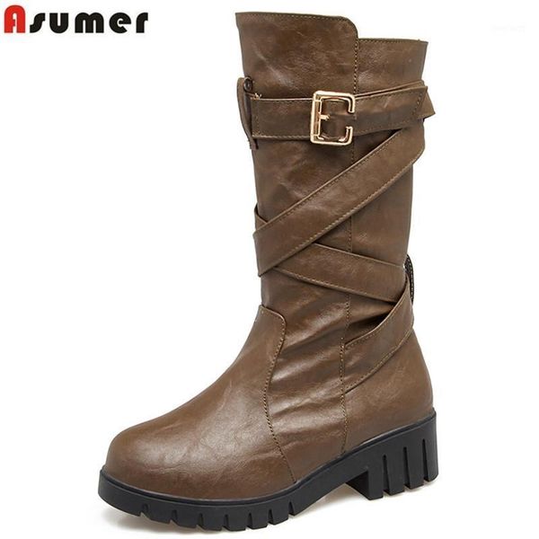 asumer 2021 fashion mid calf western boots women buckle winter snow boots square heel retro classic ladies size 431, Black
asumer 2021 fashion mid calf western boots women buckle winter snow boots square heel retro classic ladies size 431, Black