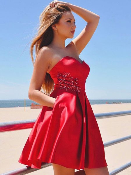 nye dress for prom sweetheart beaded sash homecoming dresses with pockets ruched short/mini cocktail party special banquet gowns, Blue;pink
nye dress for prom sweetheart beaded sash homecoming dresses with pockets ruched short/mini cocktail party special banquet gowns, Blue;pink