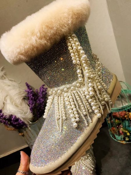 2020 anti-slip 19 new thick women's a leather filled with diamond artisanal snow boots pearl cotton high shoes py6w, Black
2020 anti-slip 19 new thick women's a leather filled with diamond artisanal snow boots pearl cotton high shoes py6w, Black