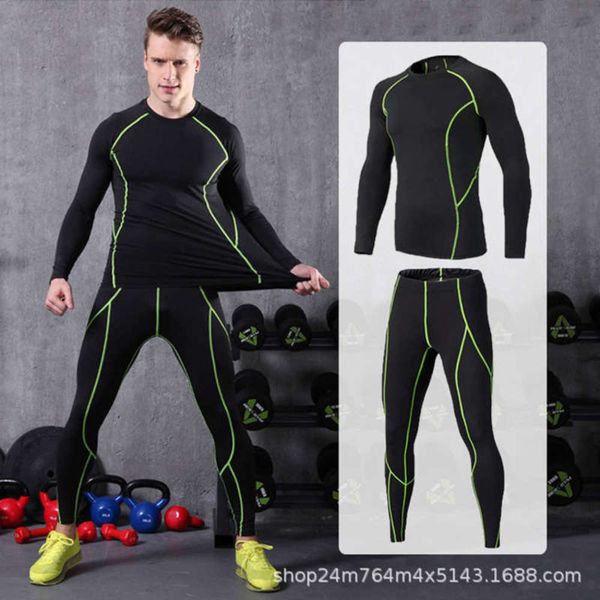 stretch sports fitness 2-piece men's autumn running training winter basketball bottoming quick drying tights suit, Gray
stretch sports fitness 2-piece men's autumn running training winter basketball bottoming quick drying tights suit, Gray