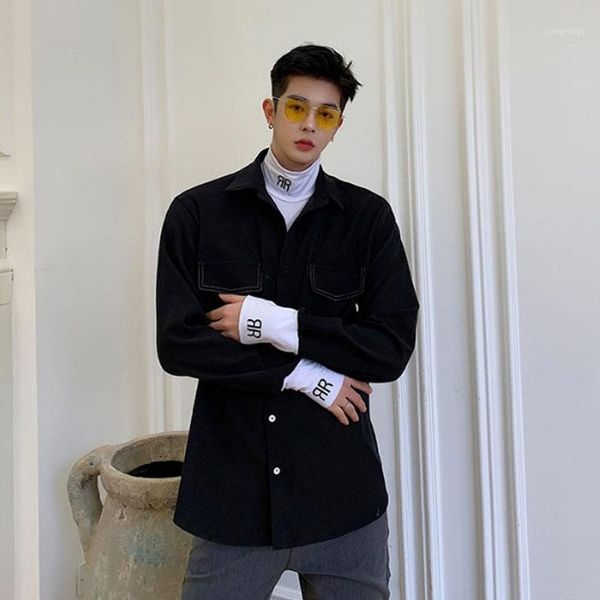 men fake 2 pieces splice pullover casual long sleeve shirts male vintage fashion high streetwear hip hop shirt1, White;black
men fake 2 pieces splice pullover casual long sleeve shirts male vintage fashion high streetwear hip hop shirt1, White;black