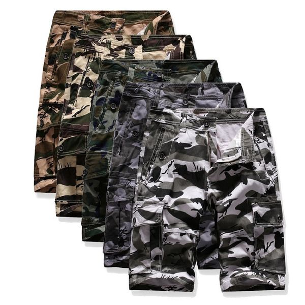 shorts summer men's loose multi pocket camouflage straight pants overalls, White;black
shorts summer men's loose multi pocket camouflage straight pants overalls, White;black